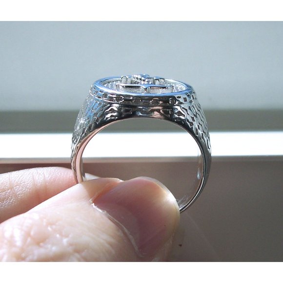 925 STERLING SILVER Men's Nautical Anchor Ring - Picture 5 of 12